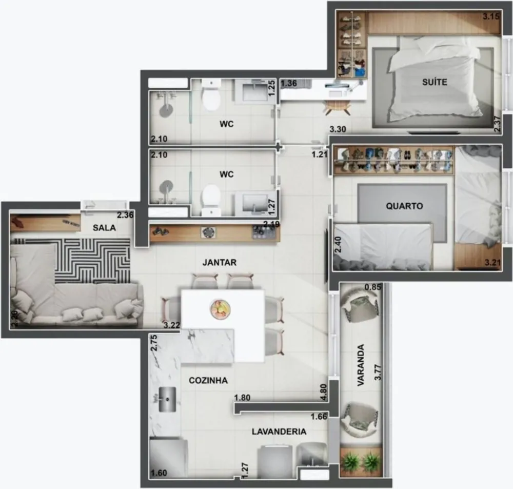 Apartamento, 2 quartos, 56 m² - Foto 16