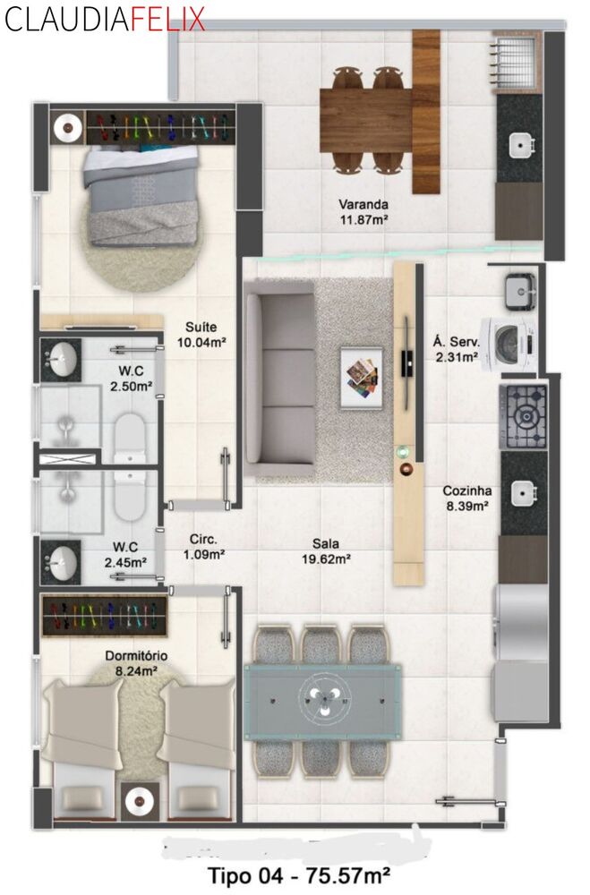 Apartamento, 2 quartos, 75 m² - Foto 4