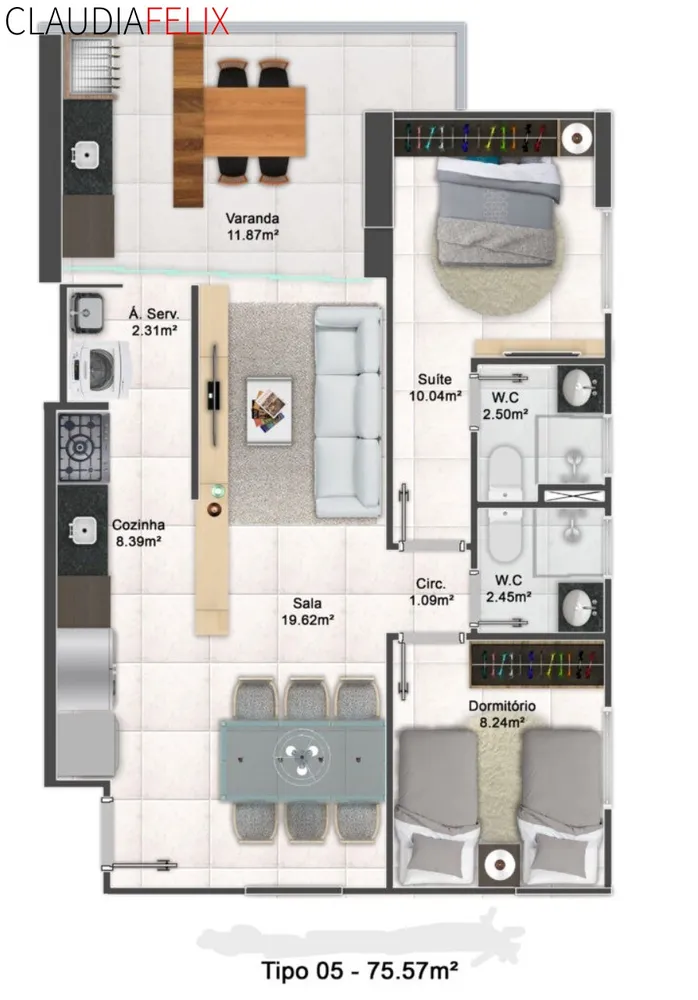 Apartamento, 2 quartos, 75 m² - Foto 9
