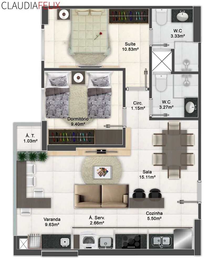 Apartamento, 2 quartos, 70 m² - Foto 7