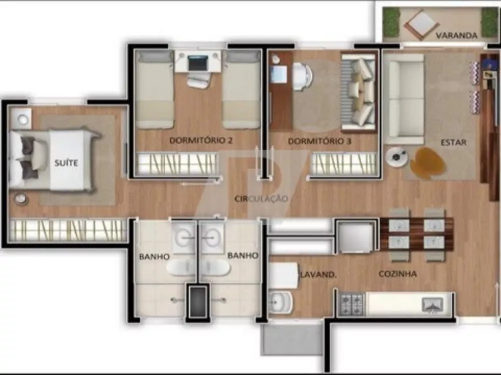 Apartamento, 3 quartos, 66 m² - Foto 3