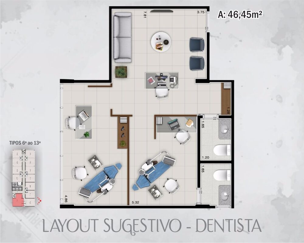 Sala-Conjunto, 46 m² - Foto 3