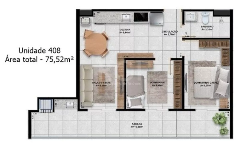 Apartamento à venda com 2 quartos, 63m² - Foto 4