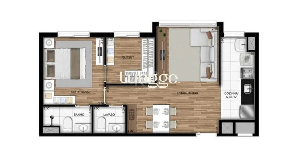 Apartamento, 1 quarto, 53 m² - Foto 1