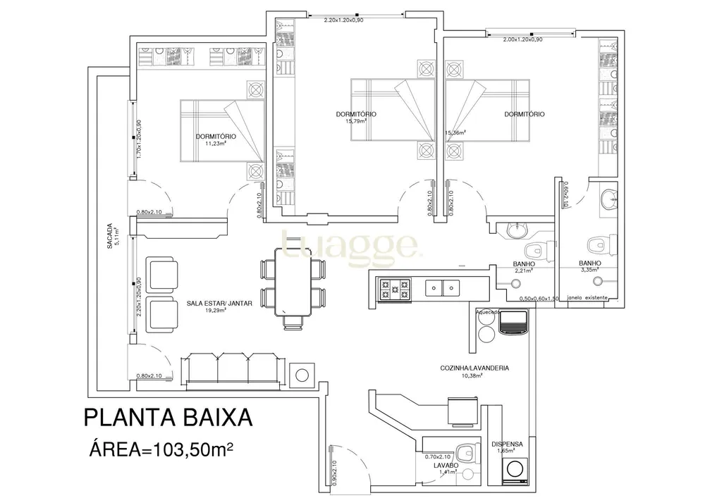 Apartamento, 3 quartos, 104 m² - Foto 3
