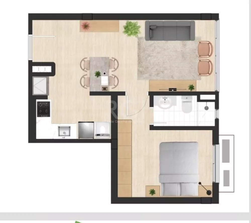 Apartamento à venda com 1 quarto, 47m² - Foto 3