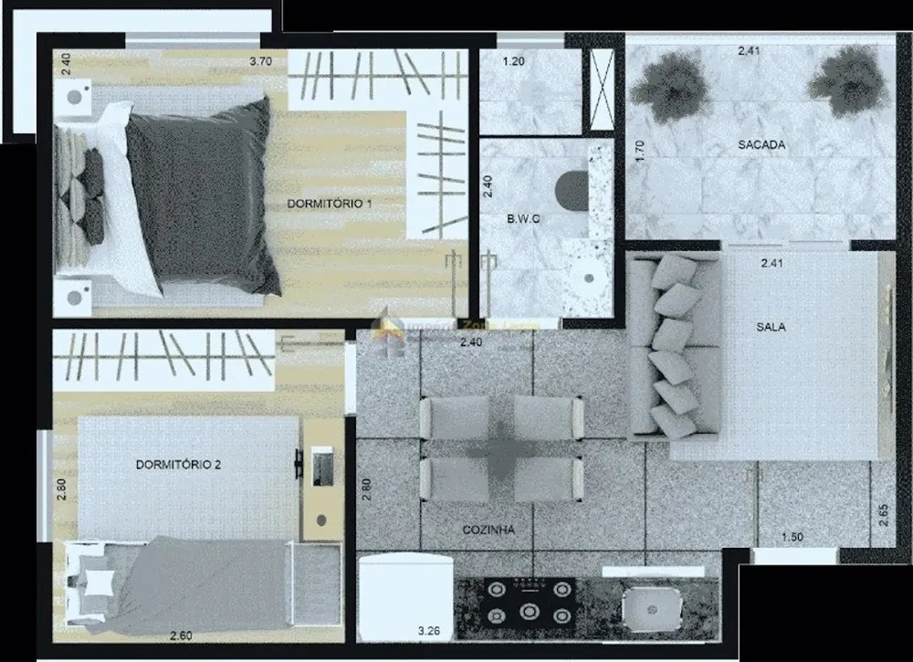 Apartamento, 2 quartos, 31 m² - Foto 8