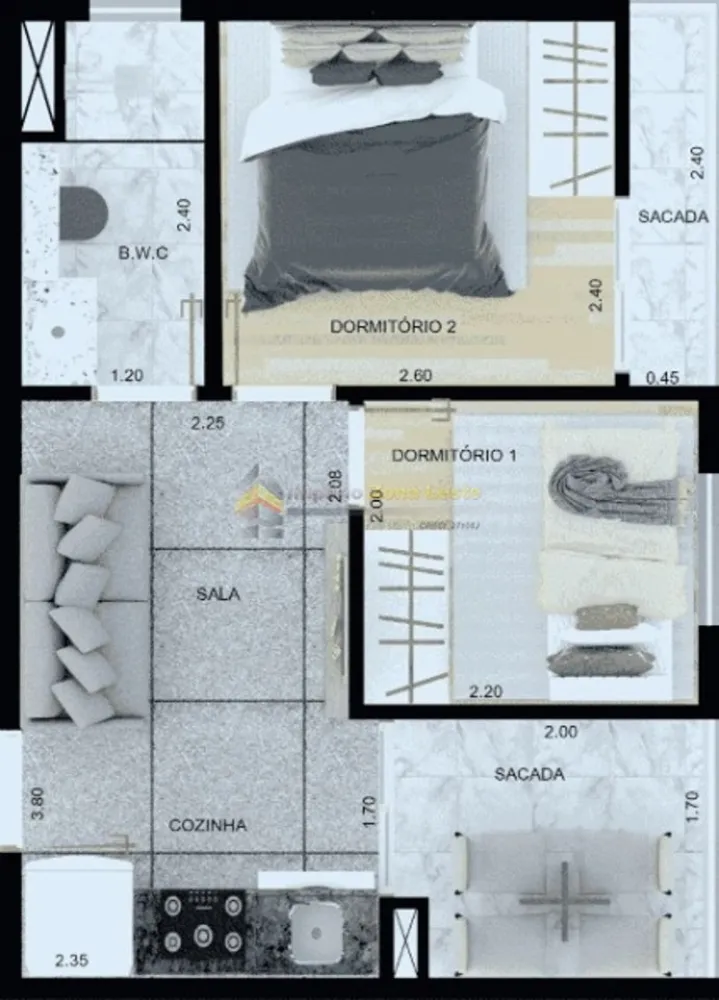 Apartamento, 2 quartos, 31 m² - Foto 7