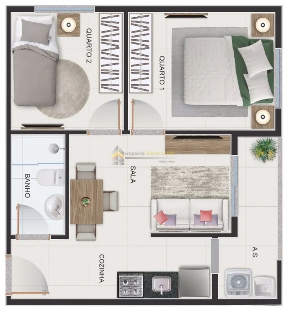 Apartamento, 2 quartos, 34 m² - Foto 3