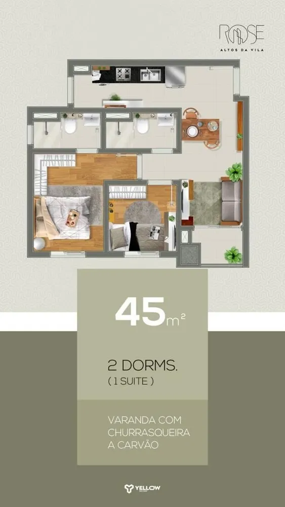 Apartamento, 2 quartos, 45 m² - Foto 1
