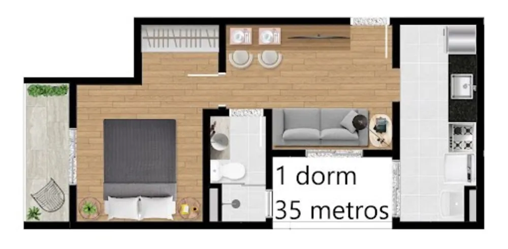 Apartamento, 2 quartos, 39 m² - Foto 3