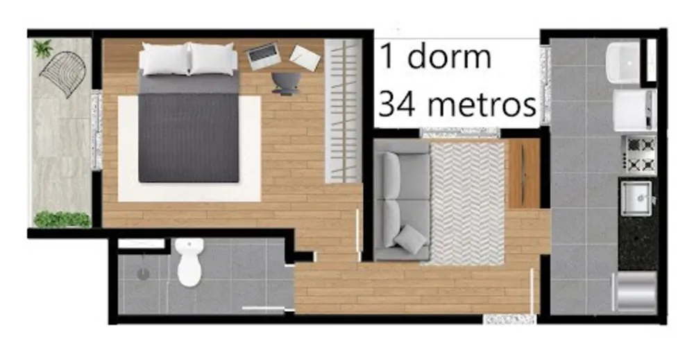 Apartamento, 2 quartos, 39 m² - Foto 4