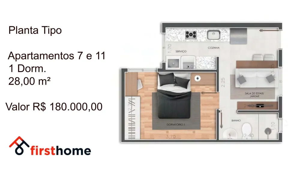 Apartamento, 1 quarto, 28 m² - Foto 13