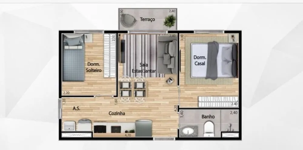 Apartamento, 2 quartos, 35 m² - Foto 10