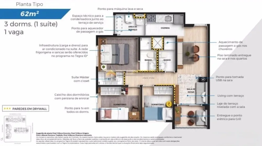 Apartamento, 2 quartos, 51 m² - Foto 2