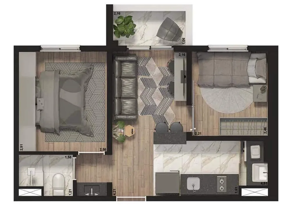 Apartamento, 1 quarto, 24 m² - Foto 12
