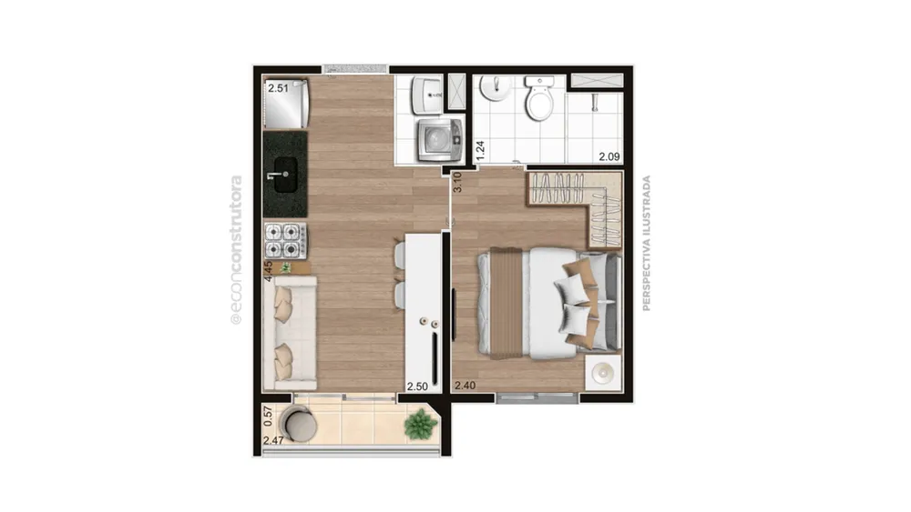 Apartamento, 1 quarto, 26 m² - Foto 9