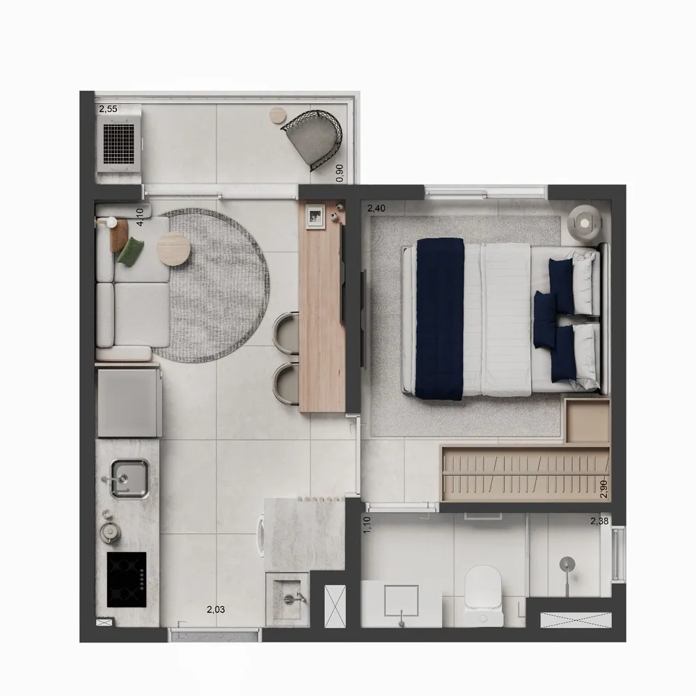 Apartamento, 2 quartos, 34 m² - Foto 11