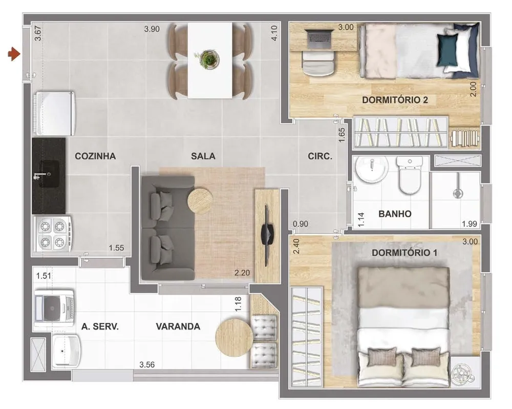 Apartamento, 1 quarto, 34 m² - Foto 12