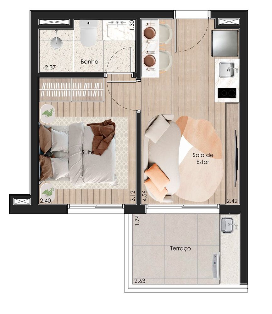 Apartamento à venda com 1 quarto, 31m² - Foto 6