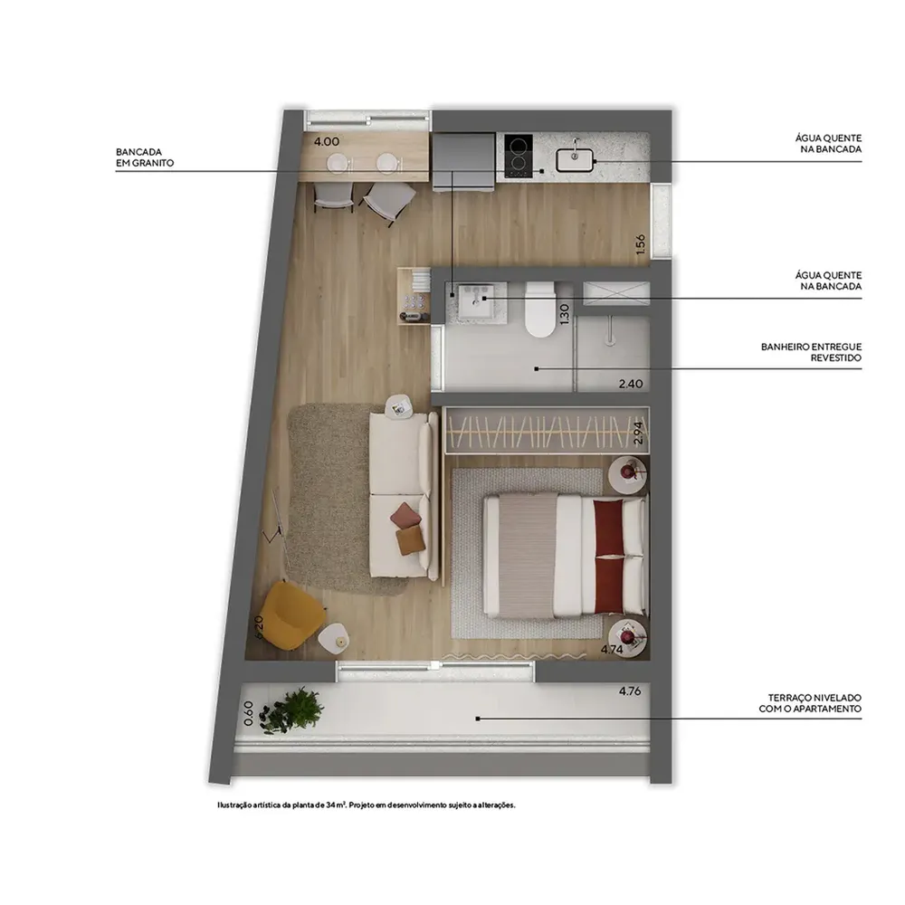 Apartamento, 1 quarto, 32 m² - Foto 11