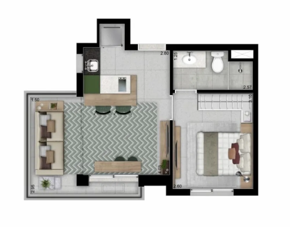 Apartamento, 1 quarto, 28 m² - Foto 11