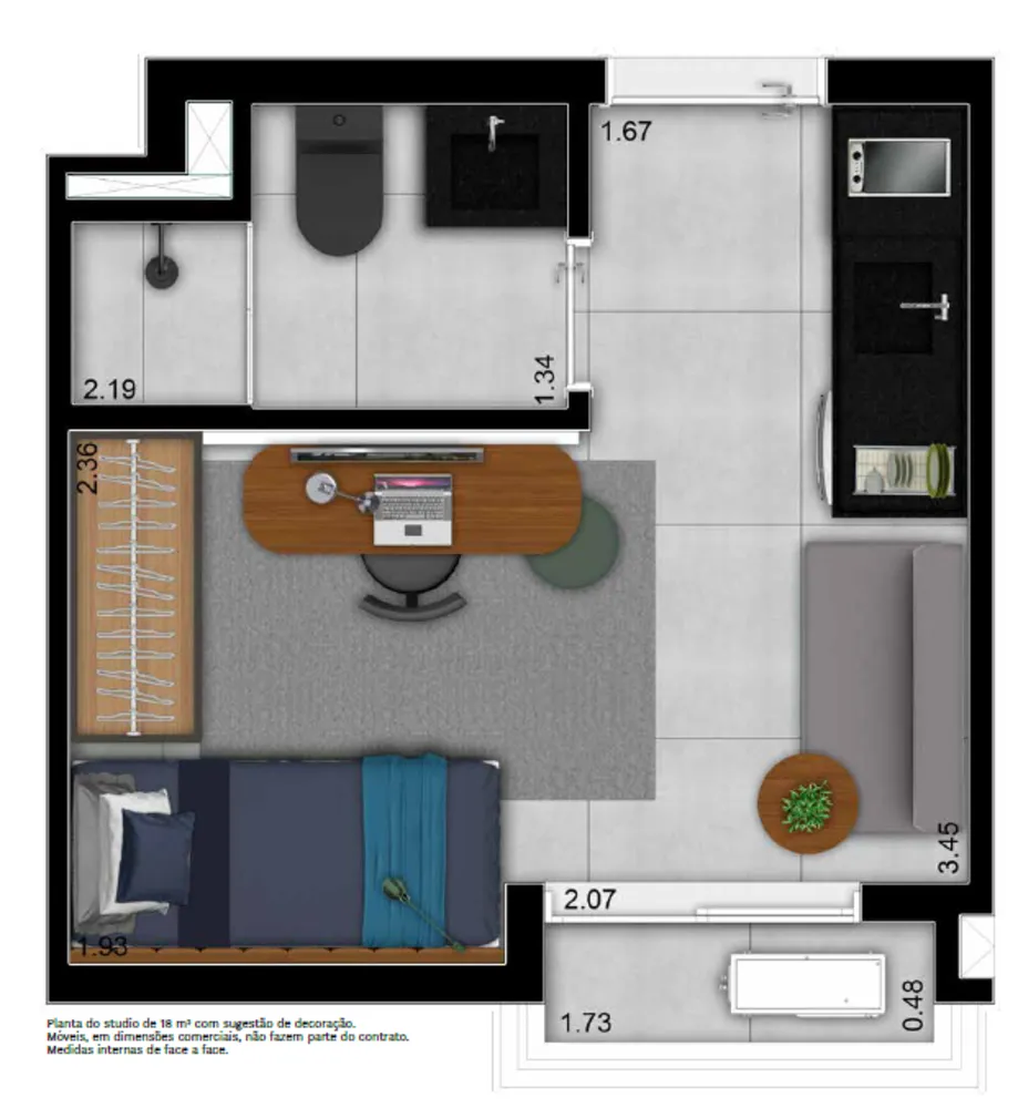 Apartamento, 1 quarto, 17 m² - Foto 11