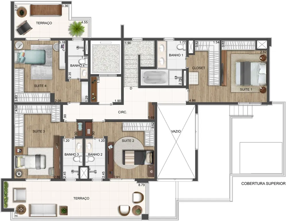 Apartamento, 4 quartos, 183 m² - Foto 12