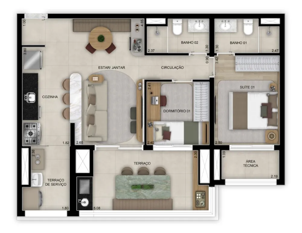 Apartamento, 2 quartos, 63 m² - Foto 9