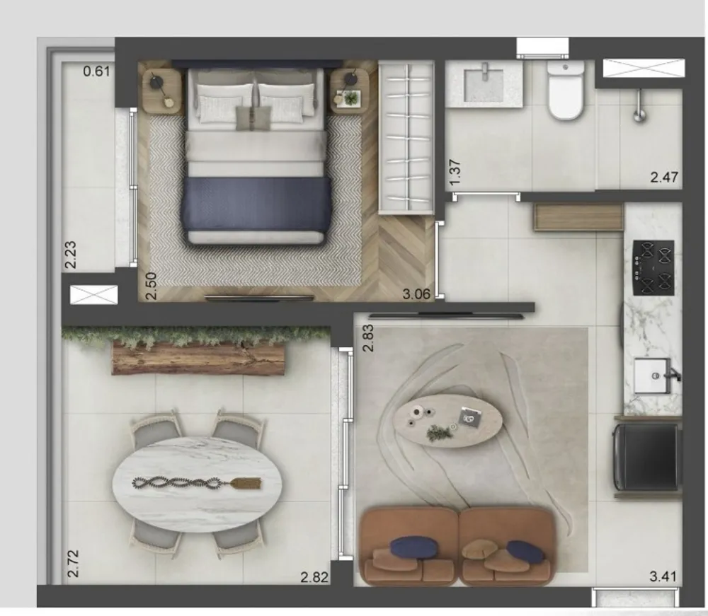 Apartamento, 1 quarto, 38 m² - Foto 1
