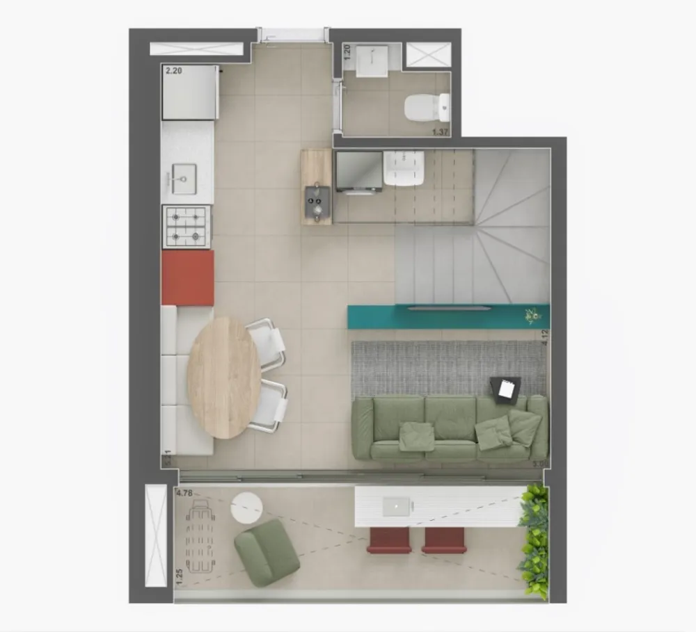 Apartamento, 1 quarto, 58 m² - Foto 8