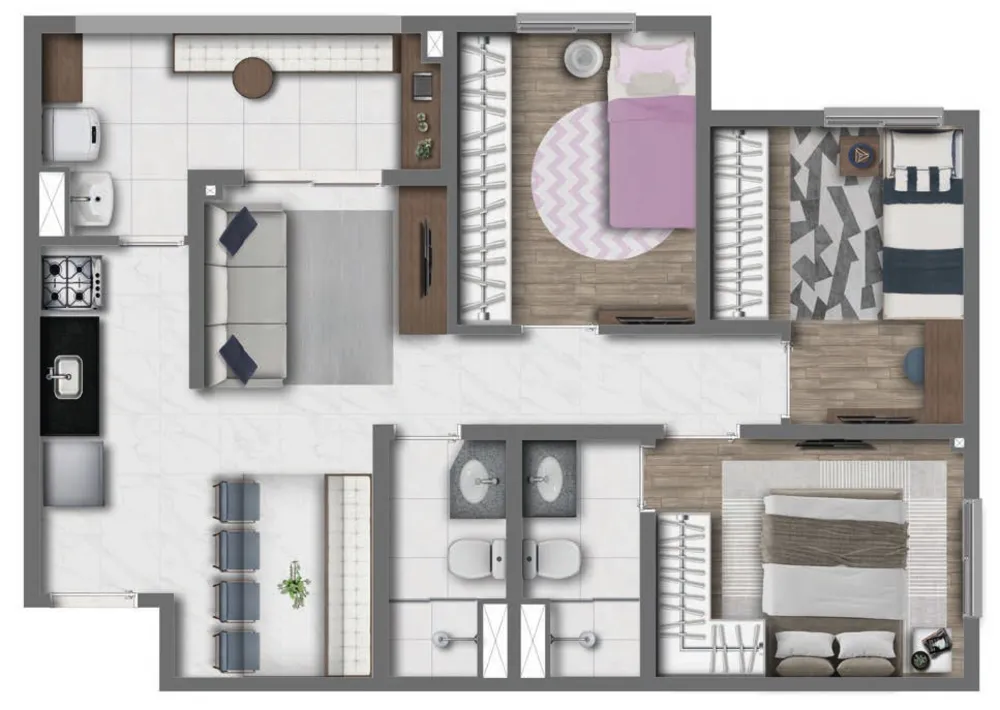 Apartamento, 3 quartos, 60 m² - Foto 12