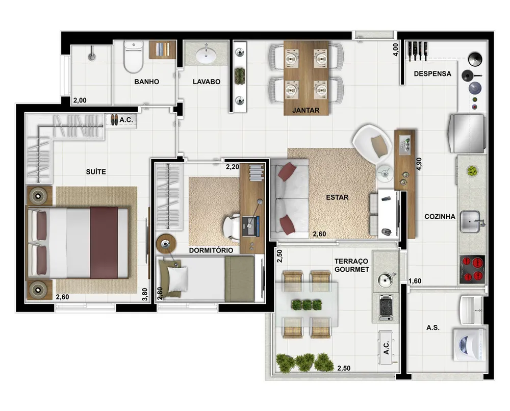 Apartamento, 3 quartos, 58 m² - Foto 7