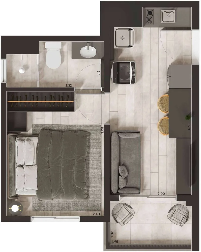 Apartamento, 2 quartos, 36 m² - Foto 12