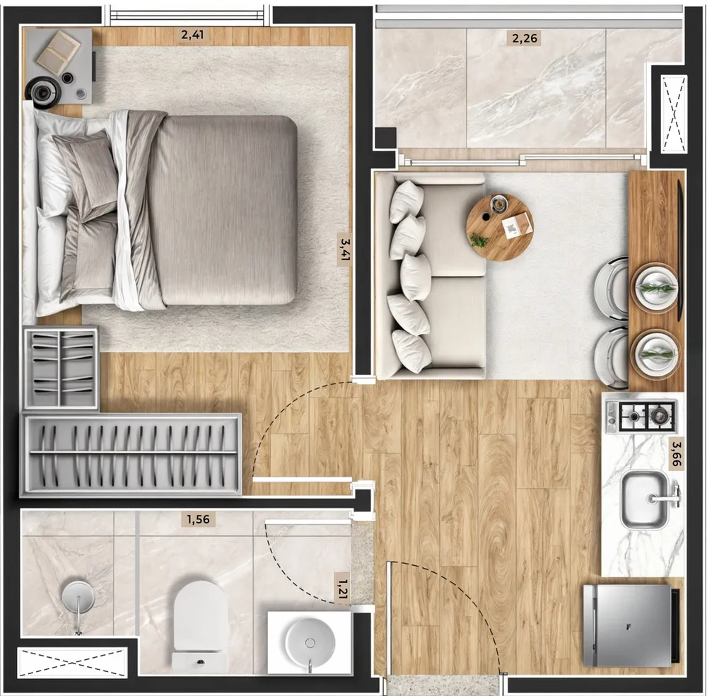 Apartamento, 1 quarto, 24 m² - Foto 7