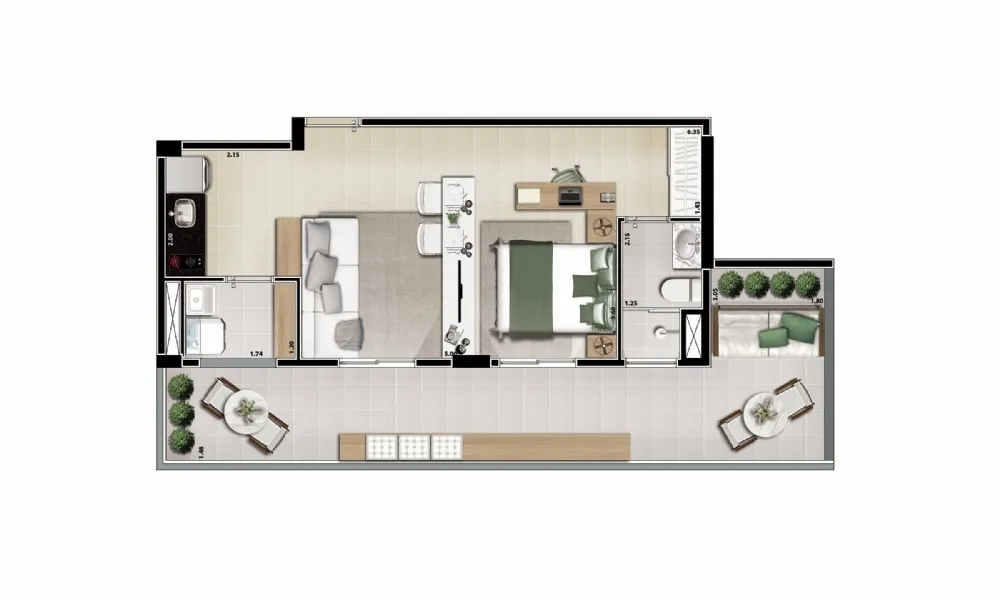 Cobertura, 1 quarto, 74 m² - Foto 5