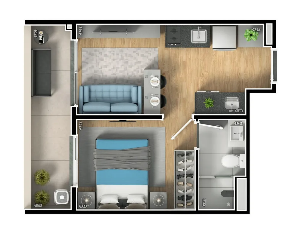 Apartamento, 1 quarto, 30 m² - Foto 12
