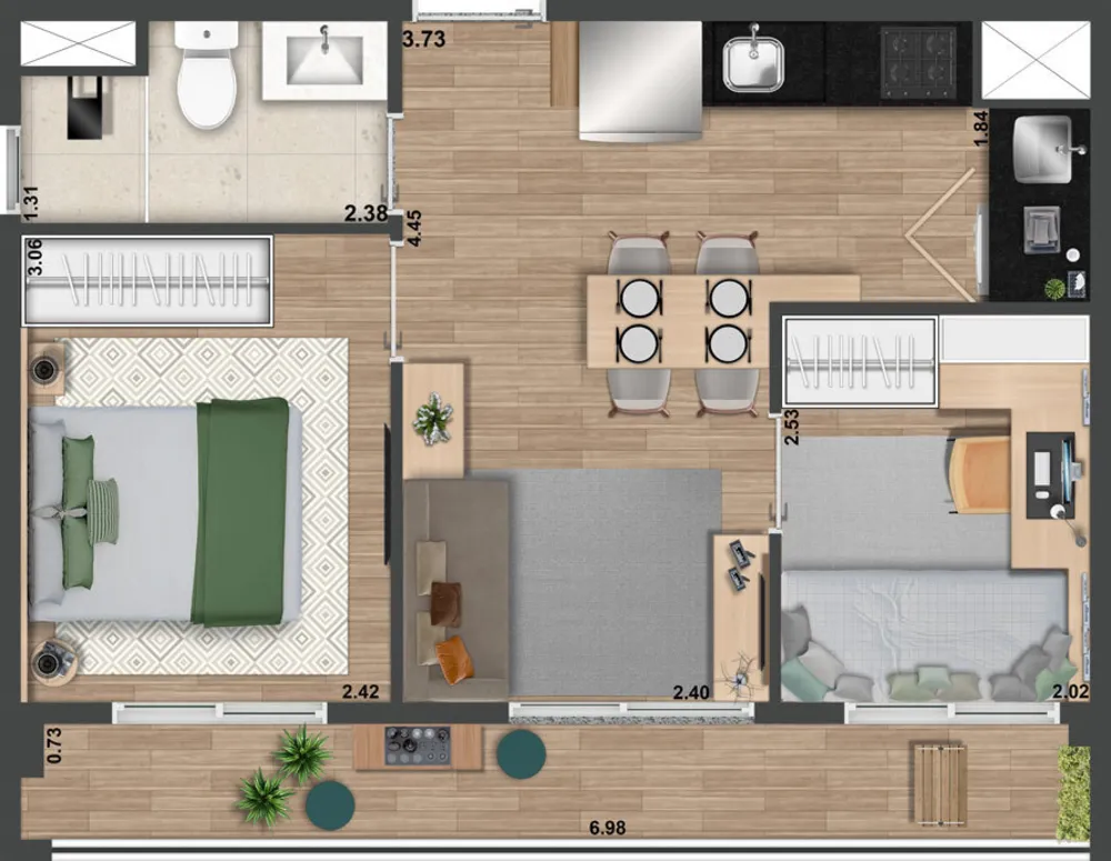 Apartamento, 1 quarto, 52 m² - Foto 7