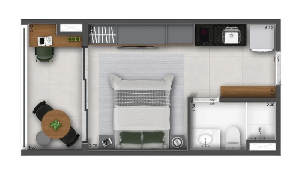 Apartamento, 1 quarto, 33 m² - Foto 12