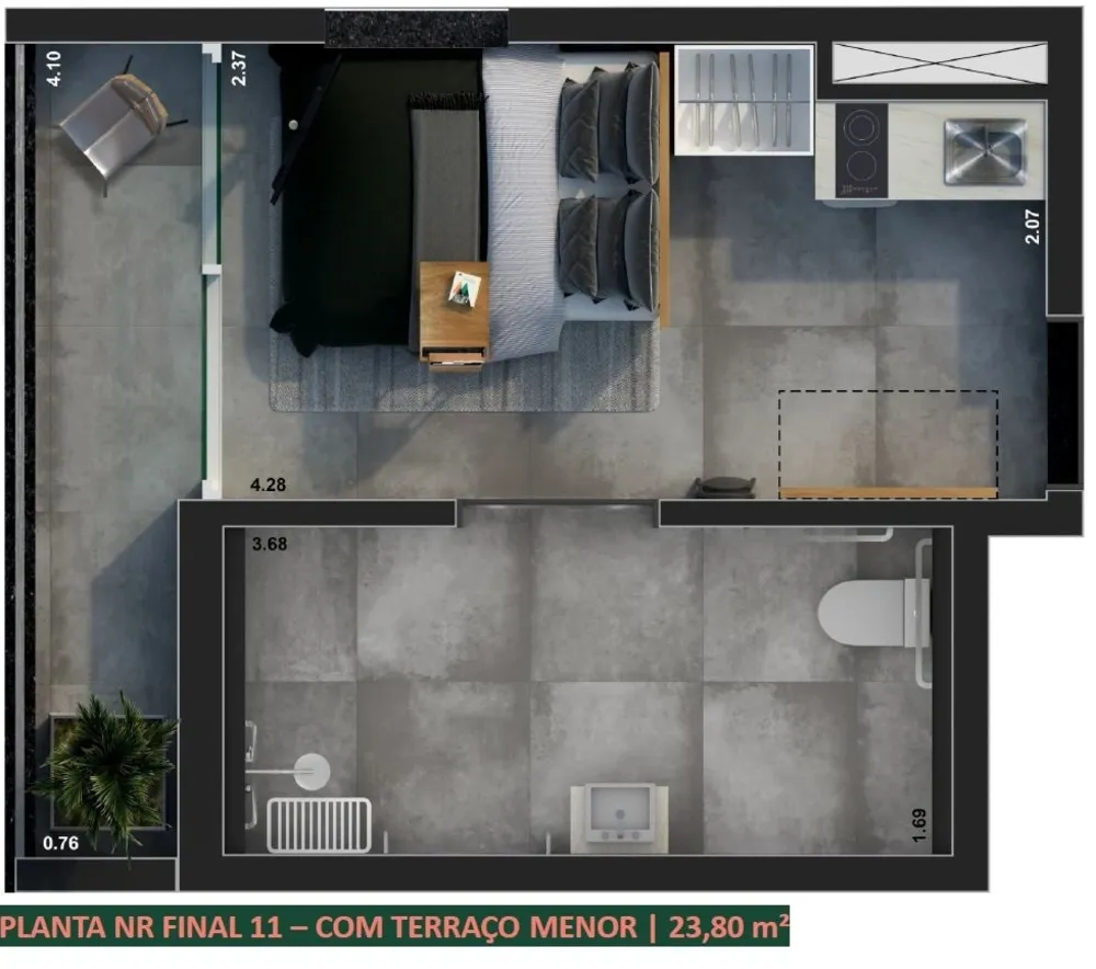 Apartamento, 1 quarto, 19 m² - Foto 1