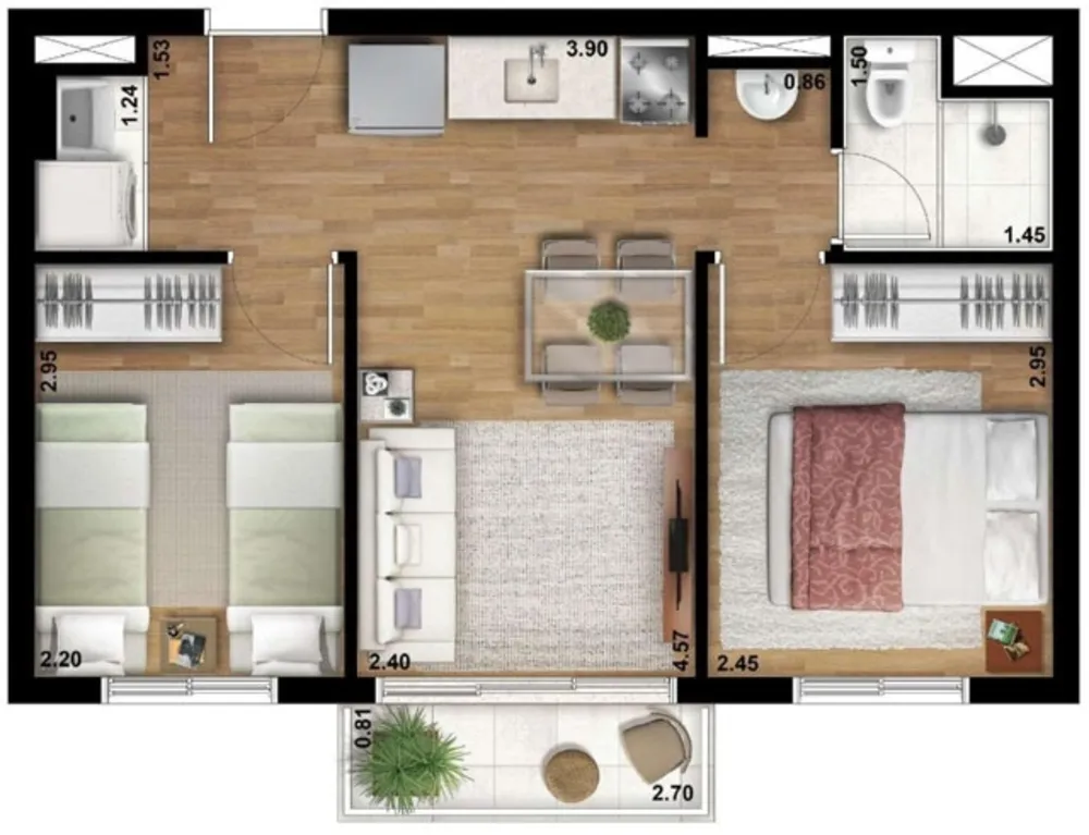 Apartamento, 2 quartos, 39 m² - Foto 12