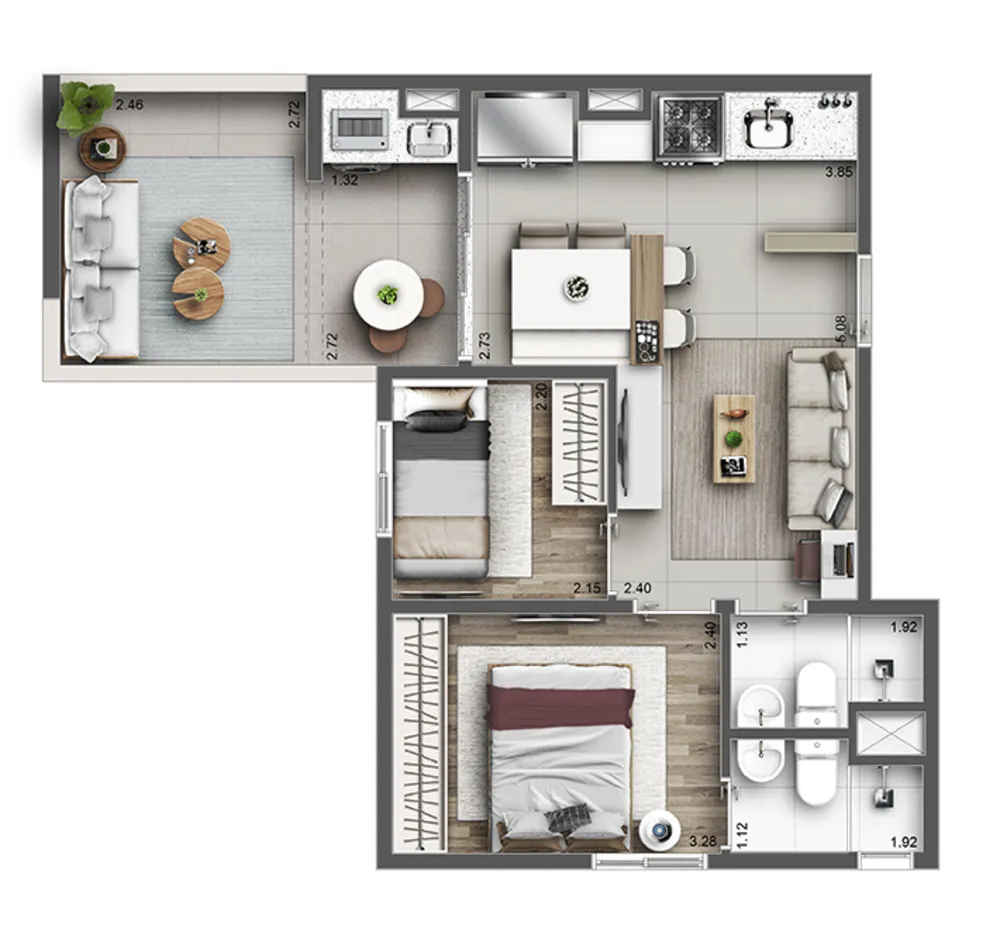 Cobertura, 3 quartos, 81 m² - Foto 10