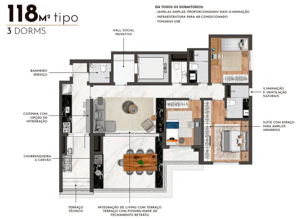 Cobertura, 3 quartos, 252 m² - Foto 4