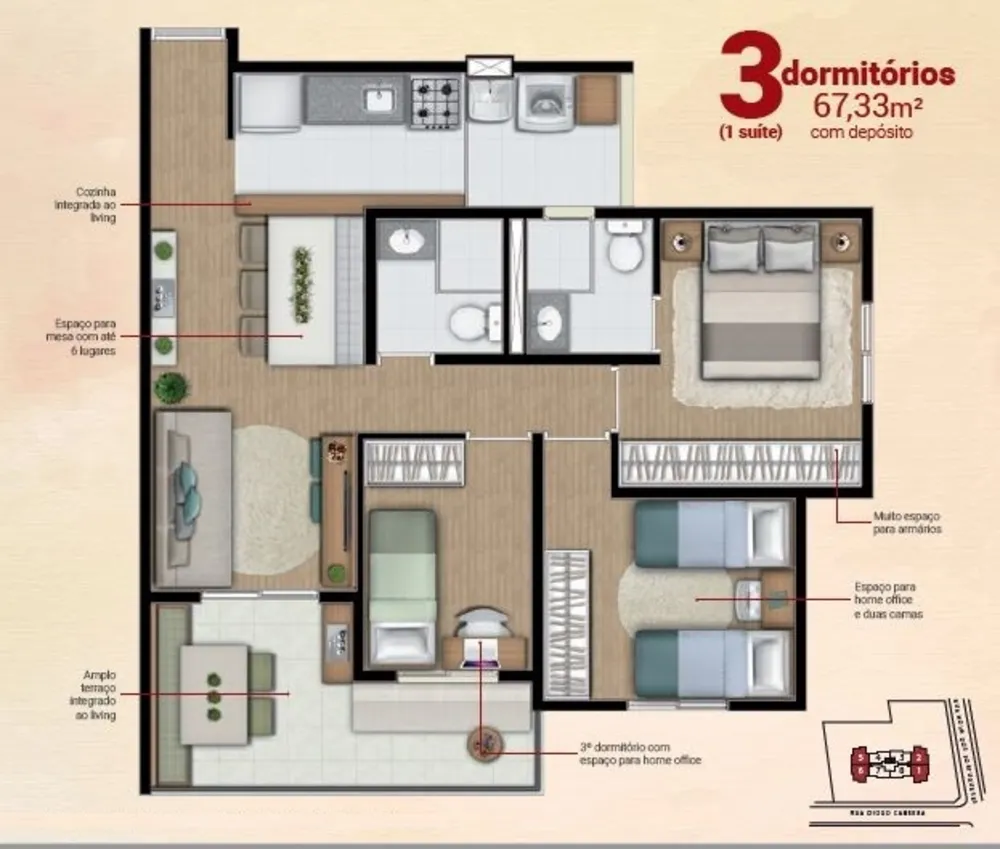Apartamento, 2 quartos, 52 m² - Foto 15