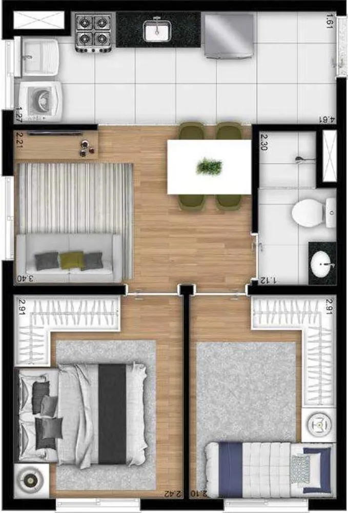 Apartamento, 2 quartos, 33 m² - Foto 12