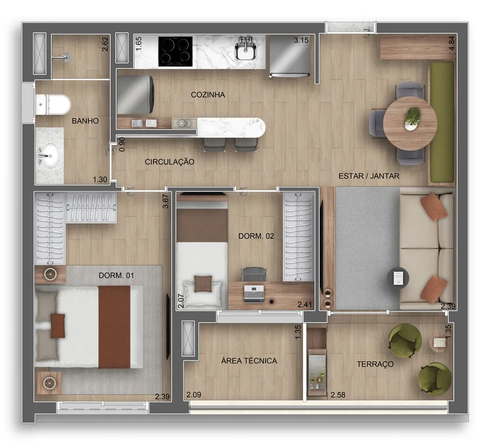 Apartamento, 2 quartos, 52 m² - Foto 12