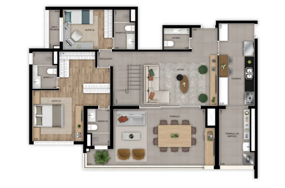 Apartamento, 3 quartos, 128 m² - Foto 3