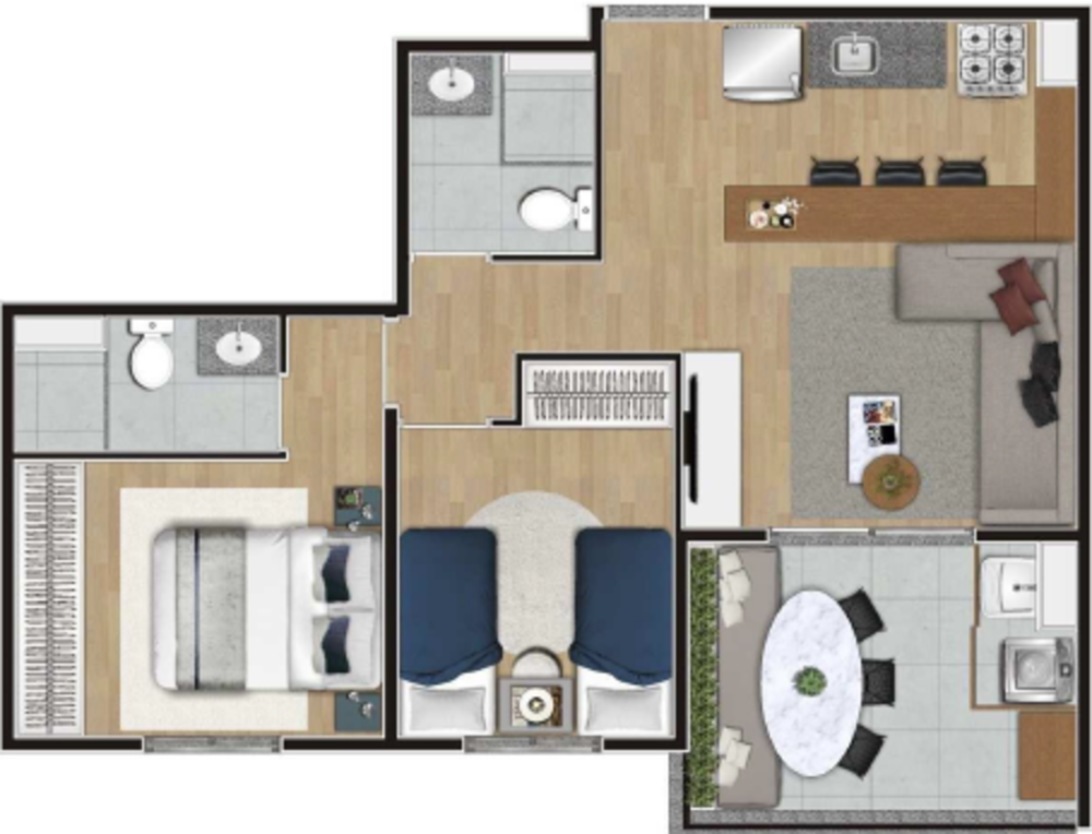 Apartamento à venda com 2 quartos, 55m² - Foto 6