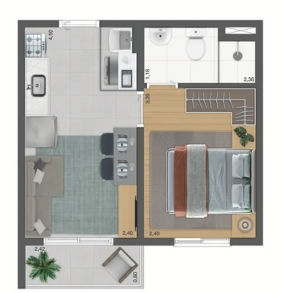 Apartamento, 1 quarto, 26 m² - Foto 11