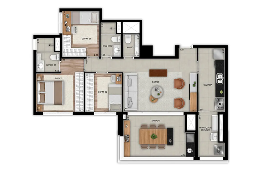 Apartamento, 2 quartos, 75 m² - Foto 9